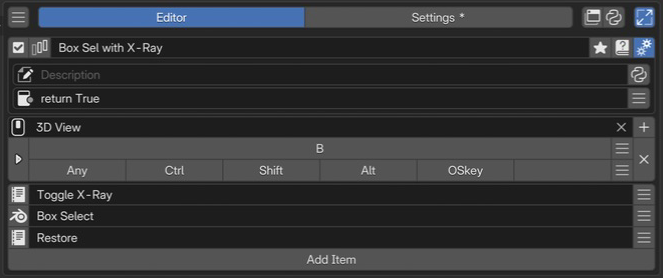 Box Sel with X-Ray in the editor.