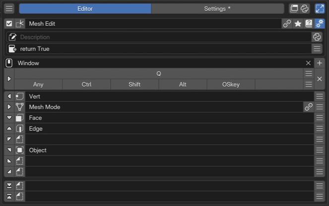 Mesh Edit in the editor.